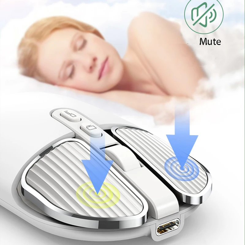 Mini ratón inalámbrico 2,4G, compatible con Bluetooth, lindo ratón plano colorido para Macbook, recargable para PC, portátil, oficina, ratones para juegos - imagen 5