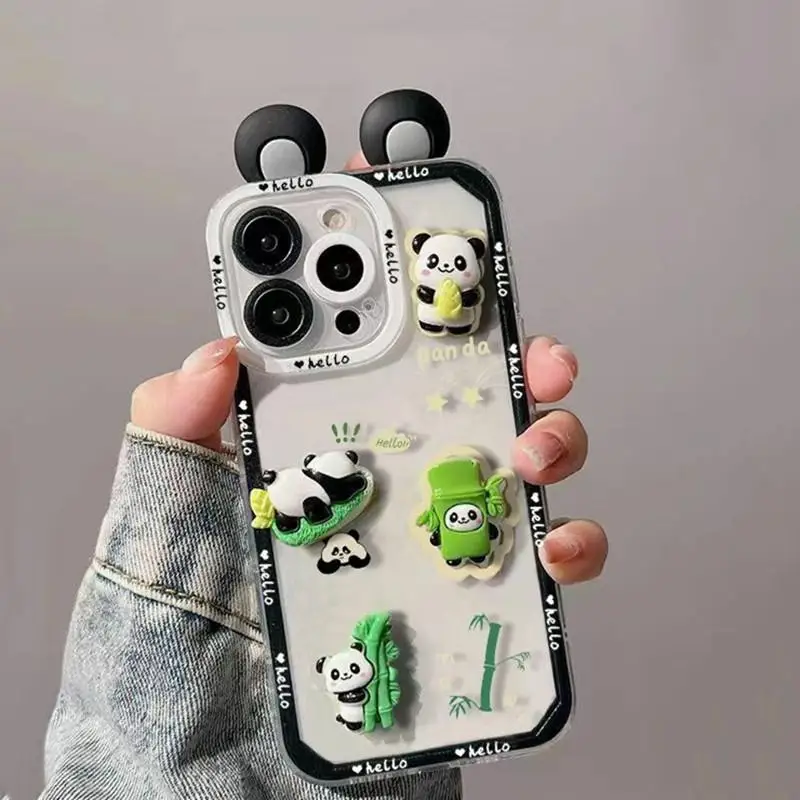 Funda con orejas de Panda 3D para Samusng Galaxy A15 A25 A14 A13 A12 A11 A02 A03 A04 A05 A05S A03S A04E A20S A21S A22 A32 A50 A51 M23 M54 - imagen 4