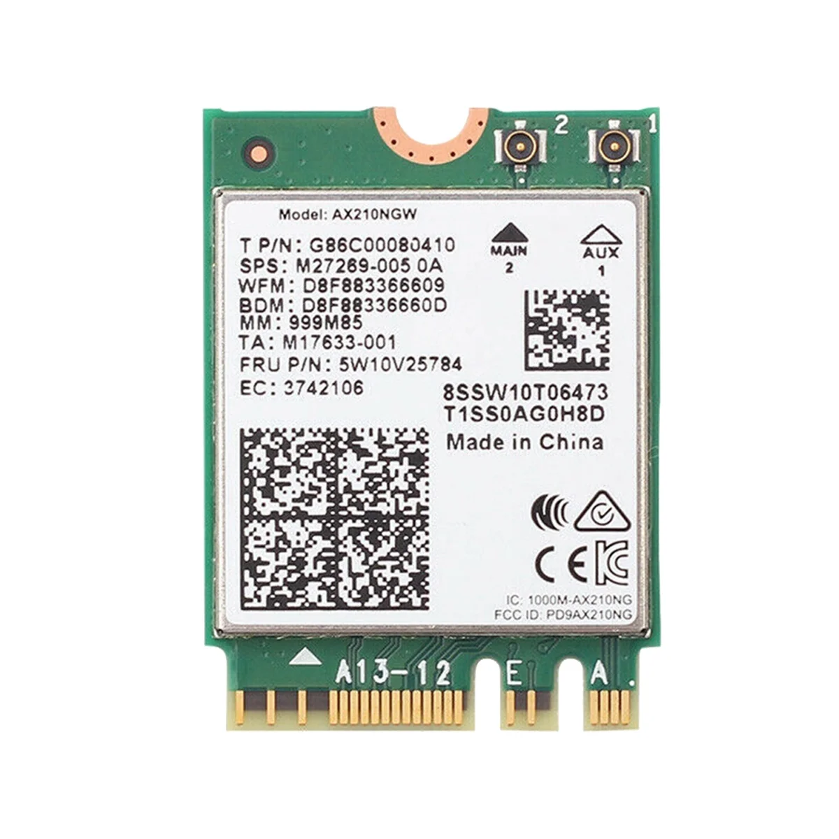 Tarjeta de red AX210 AX210NGW, adaptador WiFi M.2 NGFF 2,4 Ghz/5G, 6E, 2400Mbps, 802.11Ax, Bluetooth 5,2