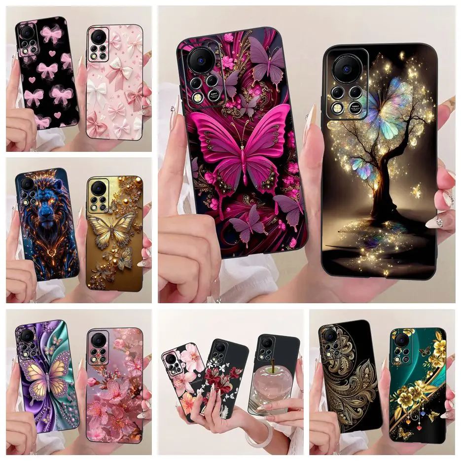 Para Infinix Hot 11S NFC funda de lujo pintada con mariposa funda de silicona suave para Infinix Hot 11S X6812 X6812B Hot11s NFC Shell