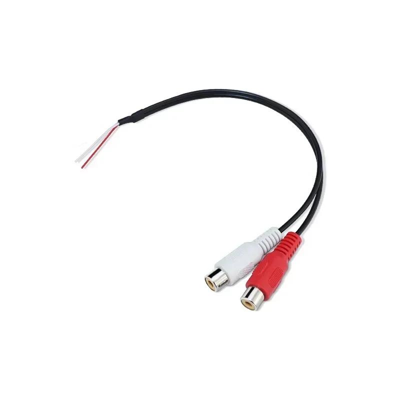 0,2 m 2RCA enchufe macho a Cable desnudo extremo abierto Pigtail Audio altavoz Subwoofer Cable HDTV herramienta de reparación para altavoz amplificador TV - imagen 2