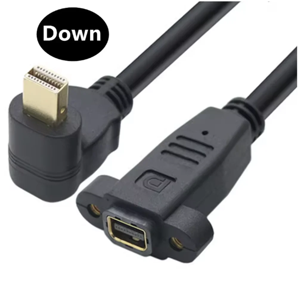 4K 0,3 m Mini DisplayPort macho a hembra 90 grados arriba, abajo, izquierda y derecha en ángulo Mini puerto de pantalla DP Cable de extensión