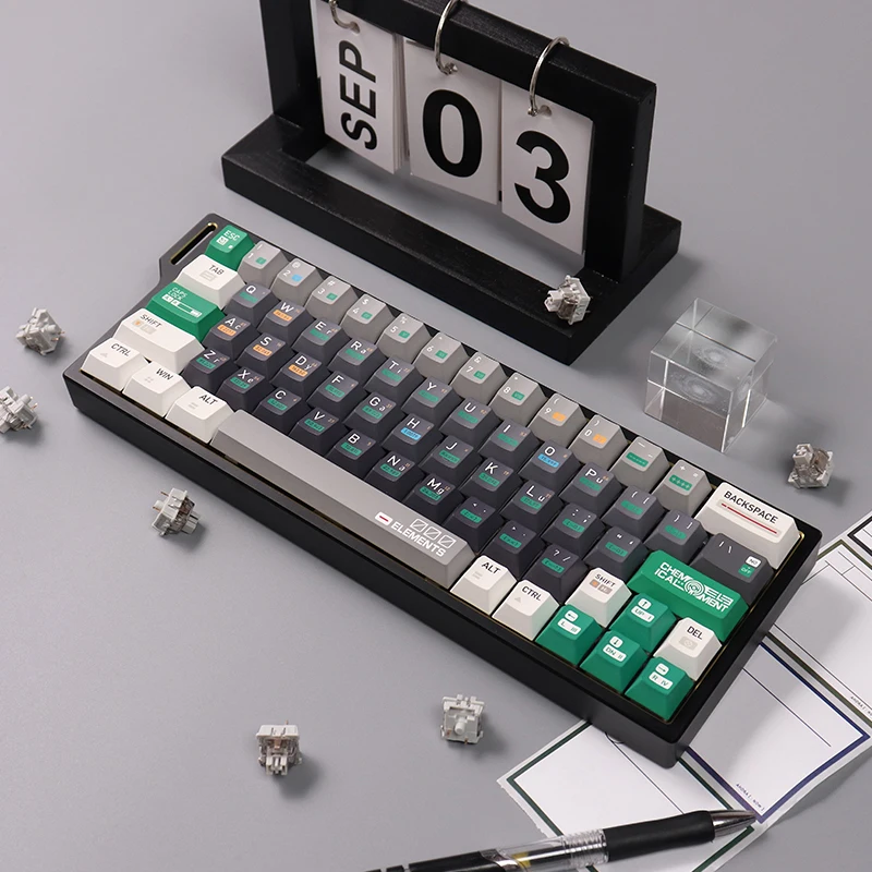 Teclas PBT de 129 teclas, teclas con temática química, dibujos animados, sublimación, perfil de cereza, Teclado mecánico MX - imagen 5