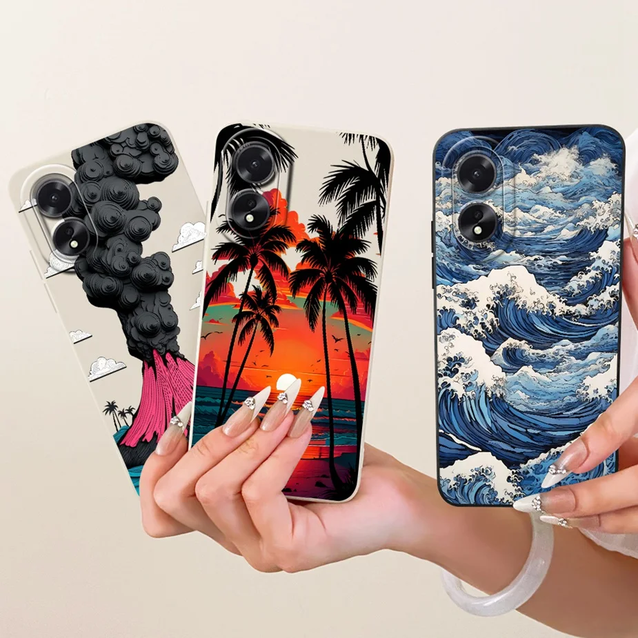 Para Oppo A18 4G funda CPH2591 lindo conejo pintado cubierta de dibujos animados funda de teléfono de silicona suave para Oppo A38 A 18 OppoA18 OppoA38 Fundas - imagen 5