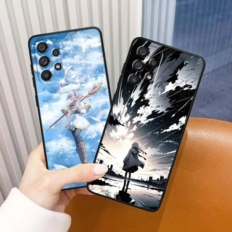 Japón Anime Frieren para Samsung Galaxy A54 A55 A56 A70 A71 A72 A73 J4 J6 M02 M11 M12 5G funda de teléfono negra - imagen 2