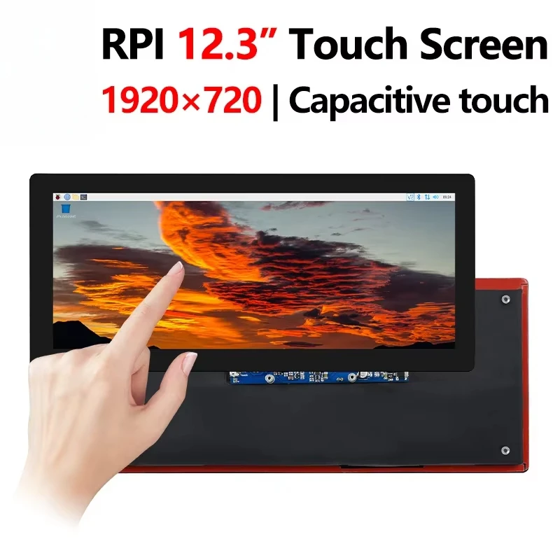 Raspberry Pi Pantalla táctil cautiva LCD HDMI de 12,3 pulgadas 1920x720 para serie Jetson/ordenador PC