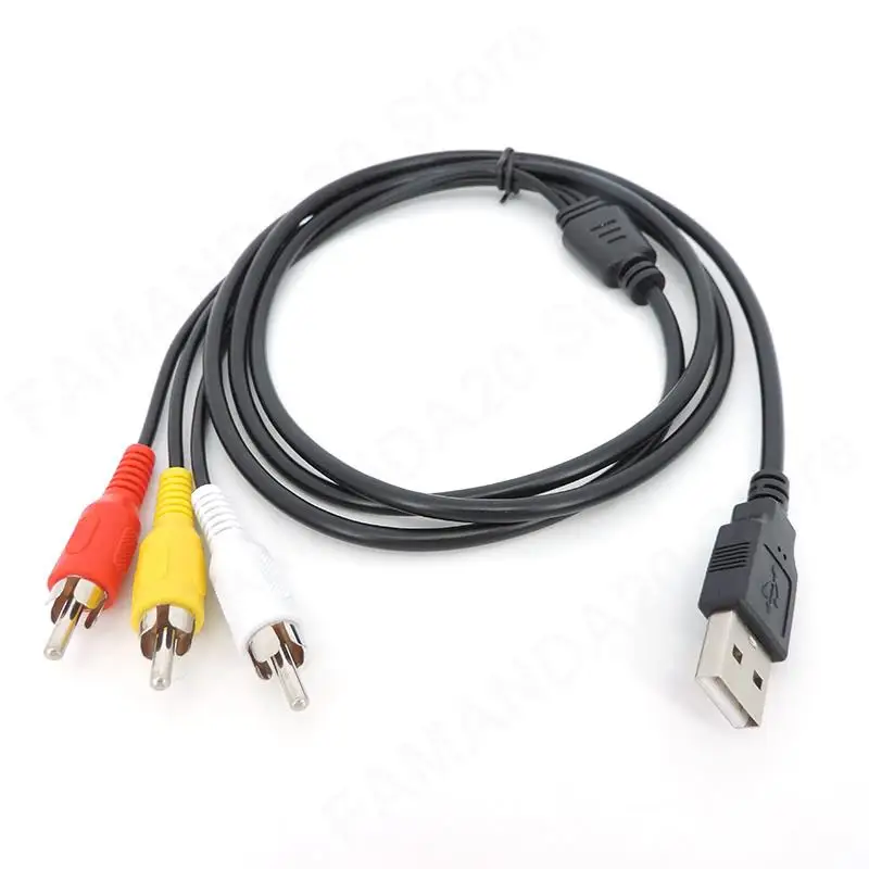 USB A 2,0 hembra macho a 2 3 Rca 2/3RCA macho hembra AV enchufe adaptador conector Cable PC TV HDTV AUX Audio Video m20 - imagen 5