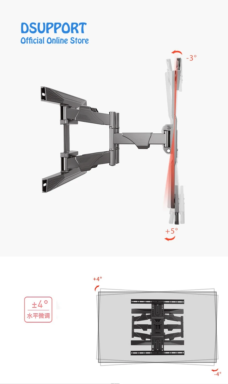 NB P6 Soporte Pared TV 45-75 pulgadas Movimiento Completo VESA 600x400 - imagen 5