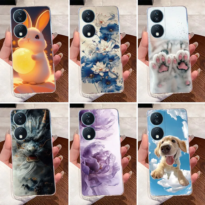 Para Honor X7B 5G transparente de lujo dragón lindo Cool niños niñas carcasa para Honor X7B 90 funda de teléfono inteligente cubierta trasera suave transparente