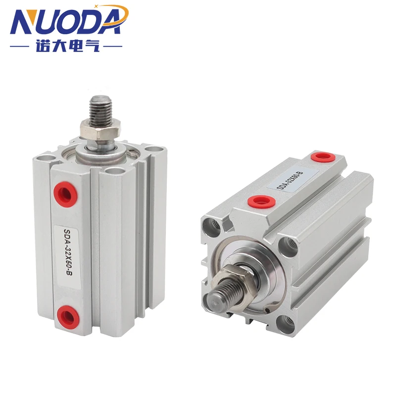 Diámetro de rosca macho serie SDA B 12 16 20 25 32 40 50 63 80mm carrera 5 10 20 25 30 40 45 50mm cilindro fino compacto neumático de aire - imagen 3