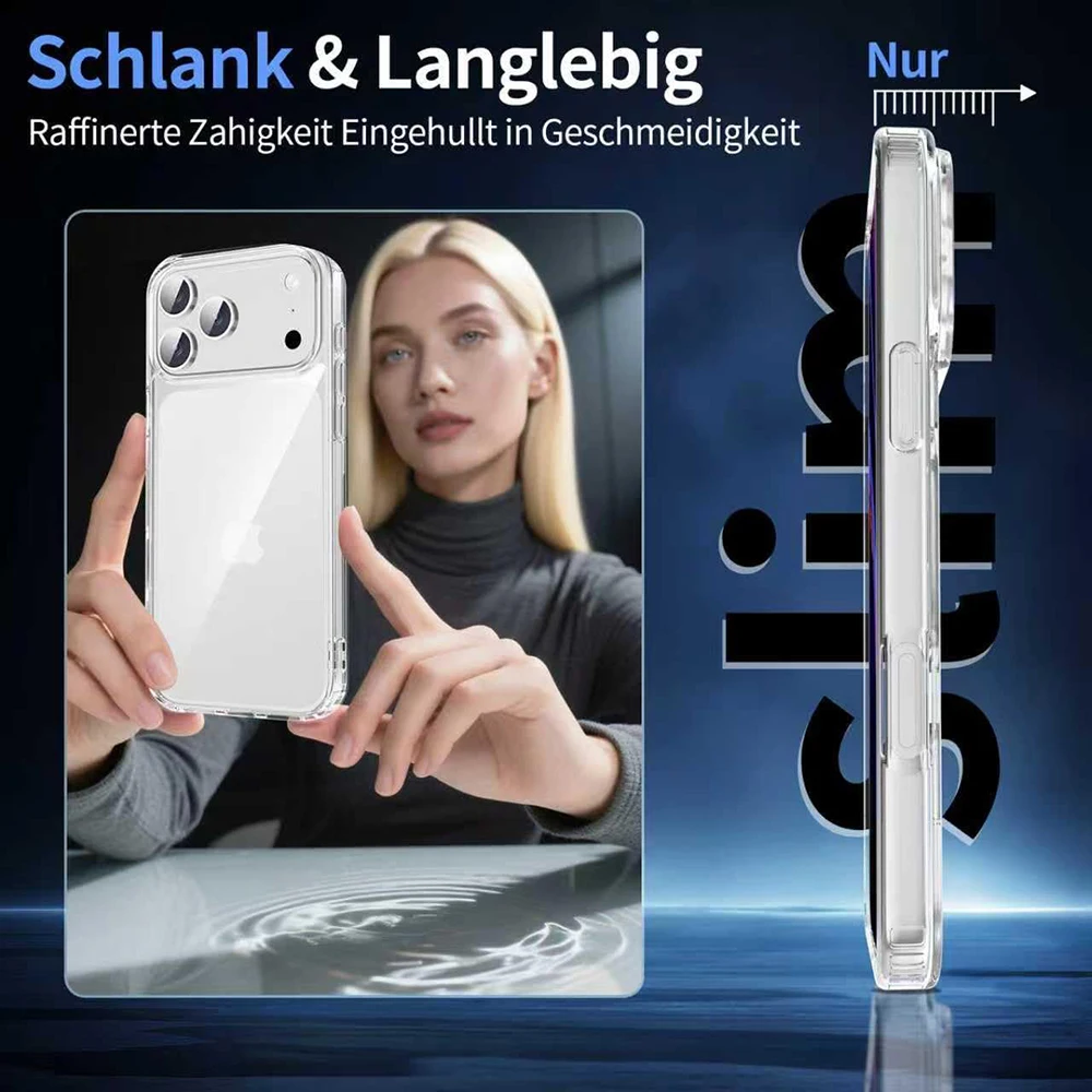 Funda rígida transparente a prueba de golpes para iPhone Air 17 16 16E 15 14 13 12 11 Pro Max Plus Mini carcasa suave de silicona híbrida transparente y delgada - imagen 5