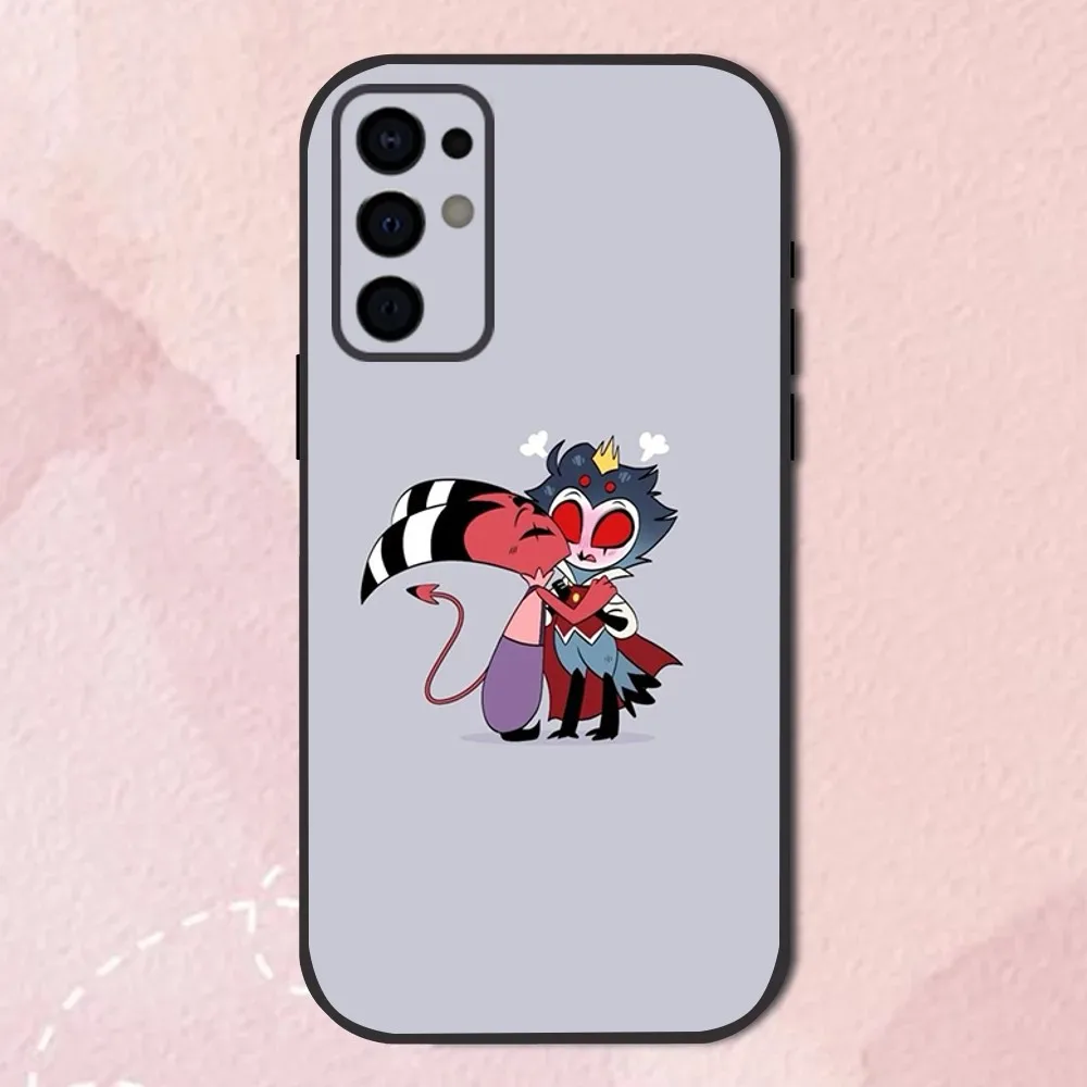 Funda de teléfono de dibujos animados de Anime para Samsung S24,S21,S22,S23,S30,Ultra,S20,Plus,Fe,Lite,Note,10,9,5G H-Helluva Boss, carcasa suave negra - imagen 3