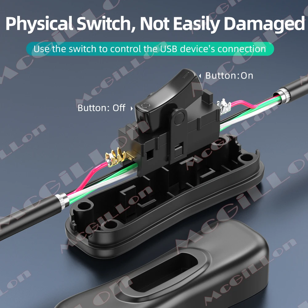 Cable USB3.0 con interruptor de encendido/apagado, palanca de extensión para lámpara USB, ventilador USB, línea de fuente de alimentación, adaptador duradero, auriculares USB LED - imagen 3