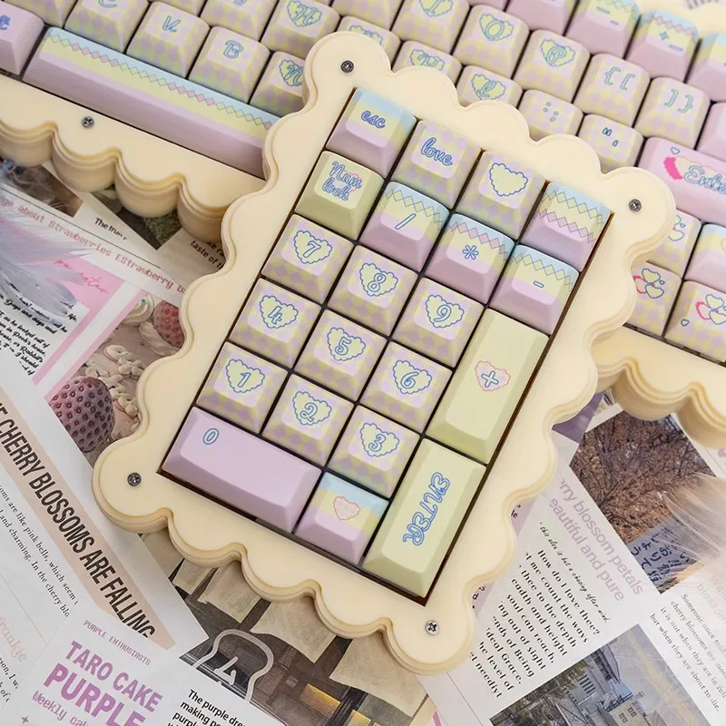 MiFuny-teclado mecánico de galleta y mantequilla, Kit de apilamiento acrílico amarillo, 3 modos, intercambiable en caliente, teclado para juegos personalizado RGB, regalos para niñas - imagen 2