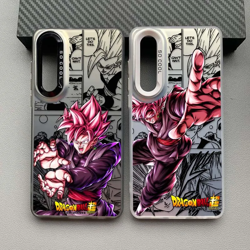 D-Dragon Ball Son Goku Manga para Samsung Galaxy A73 A71 A56 A54 A53 A52 A51 A35 funda de teléfono plateada colorida