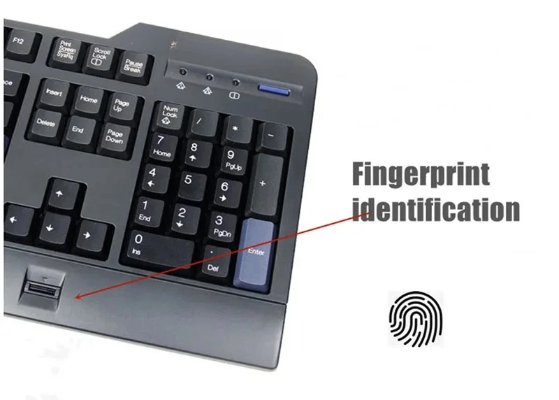 Teclado de identificación de huellas dactilares con diseño árabe kuf1256 para Lenovo teclado con cable USB compatible con windows10 8 7 windows hello - imagen 5