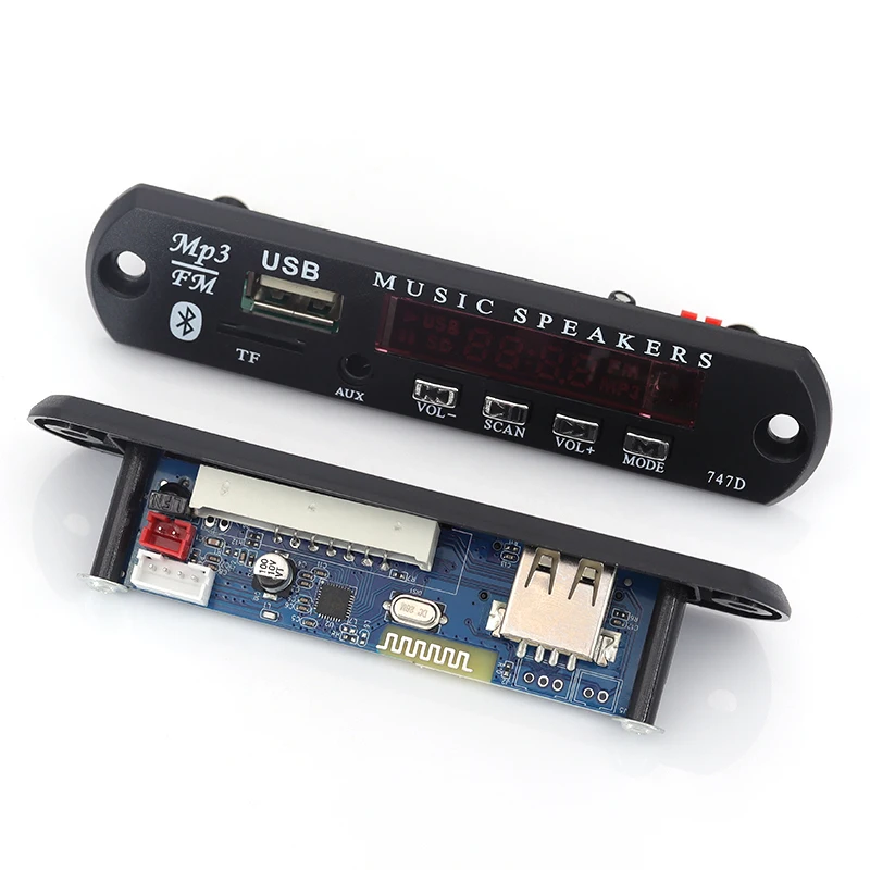 1 Juego de placa decodificadora WMA MP3 Bluetooth inalámbrico estándar 12V módulo de Audio TF USB Radio para coche - imagen 4