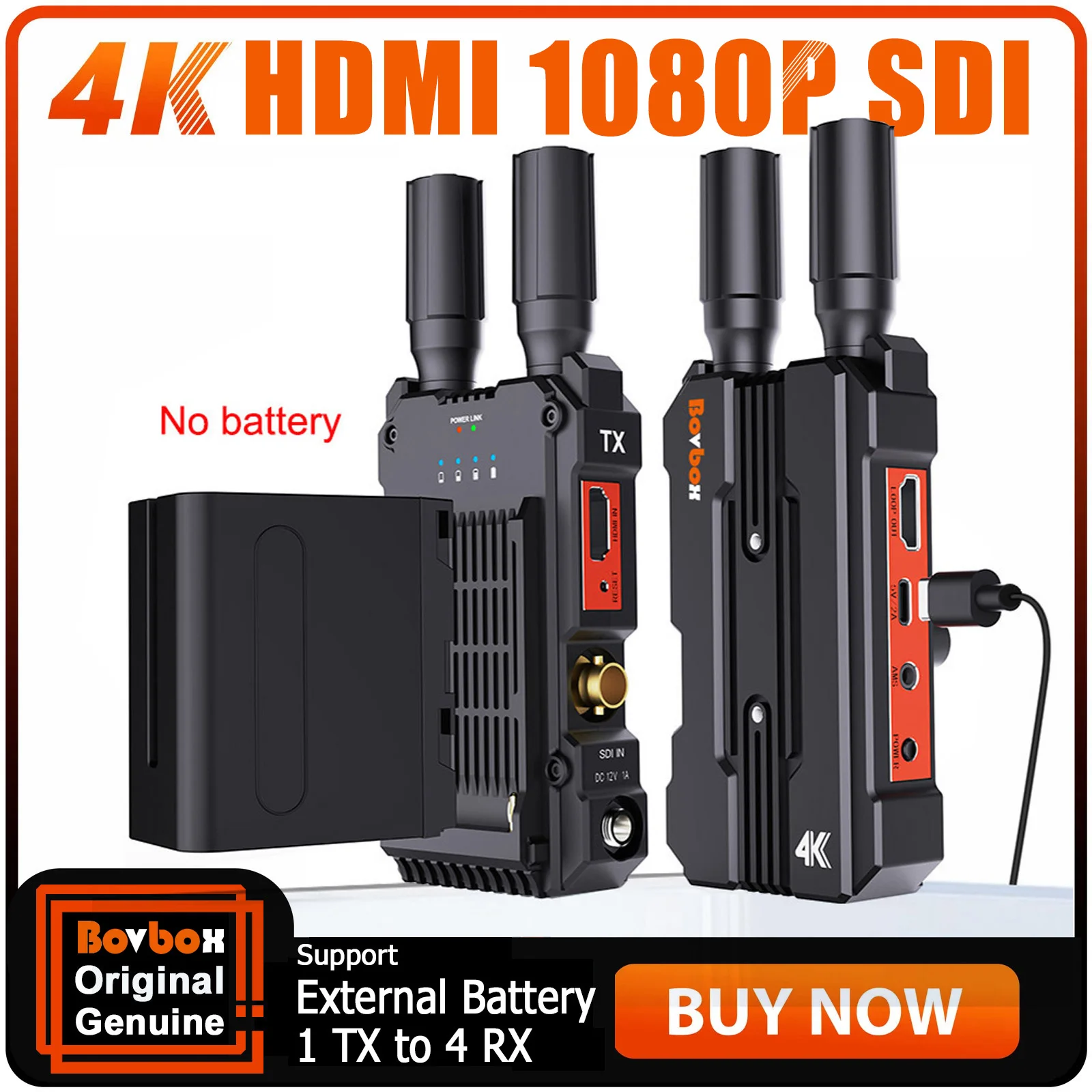 WL098 Sistema de transmisión de vídeo inalámbrico 1080P SDI HDMI extensor transmisor y receptor 4K para cámara de boda transmisión en vivo - imagen 2