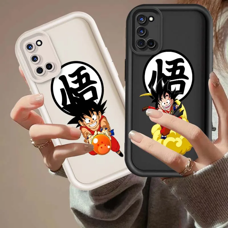 D-Dragon Ball lindo Goku para OPPO A96 A95 A92 A77 A74 A73 A72 A58 A57 A55 A54 A53 A52 funda de teléfono con escalera ocular