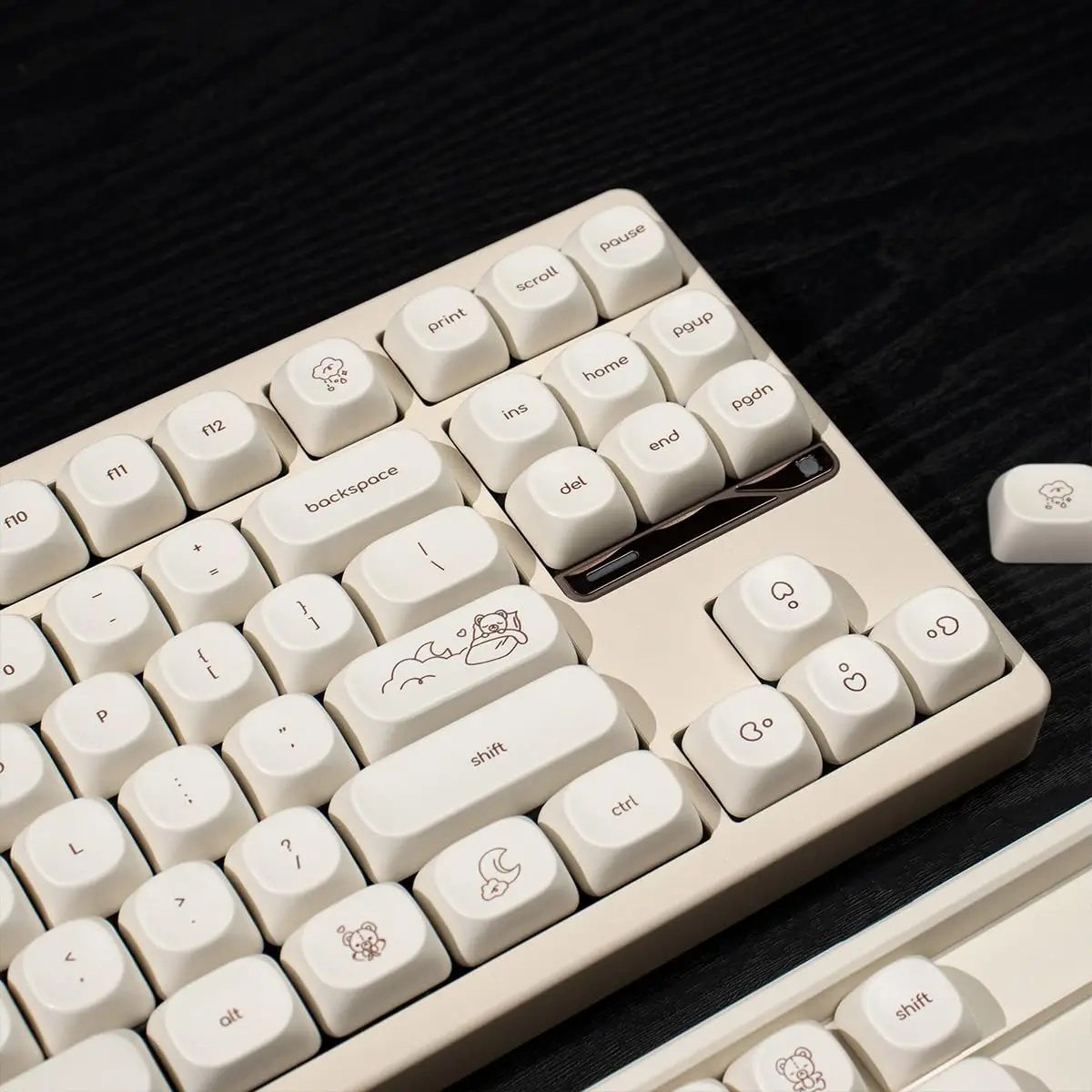 Teclas simples de oso blanco lechoso, 125 teclas, sublimación de tinte PBT, perfil MOA, tapas redondas de bola para kit de teclado mecánico - imagen 3