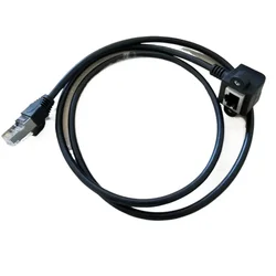 Cable Ethernet RJ45 CAT5 90° macho a hembra con asiento de fijación