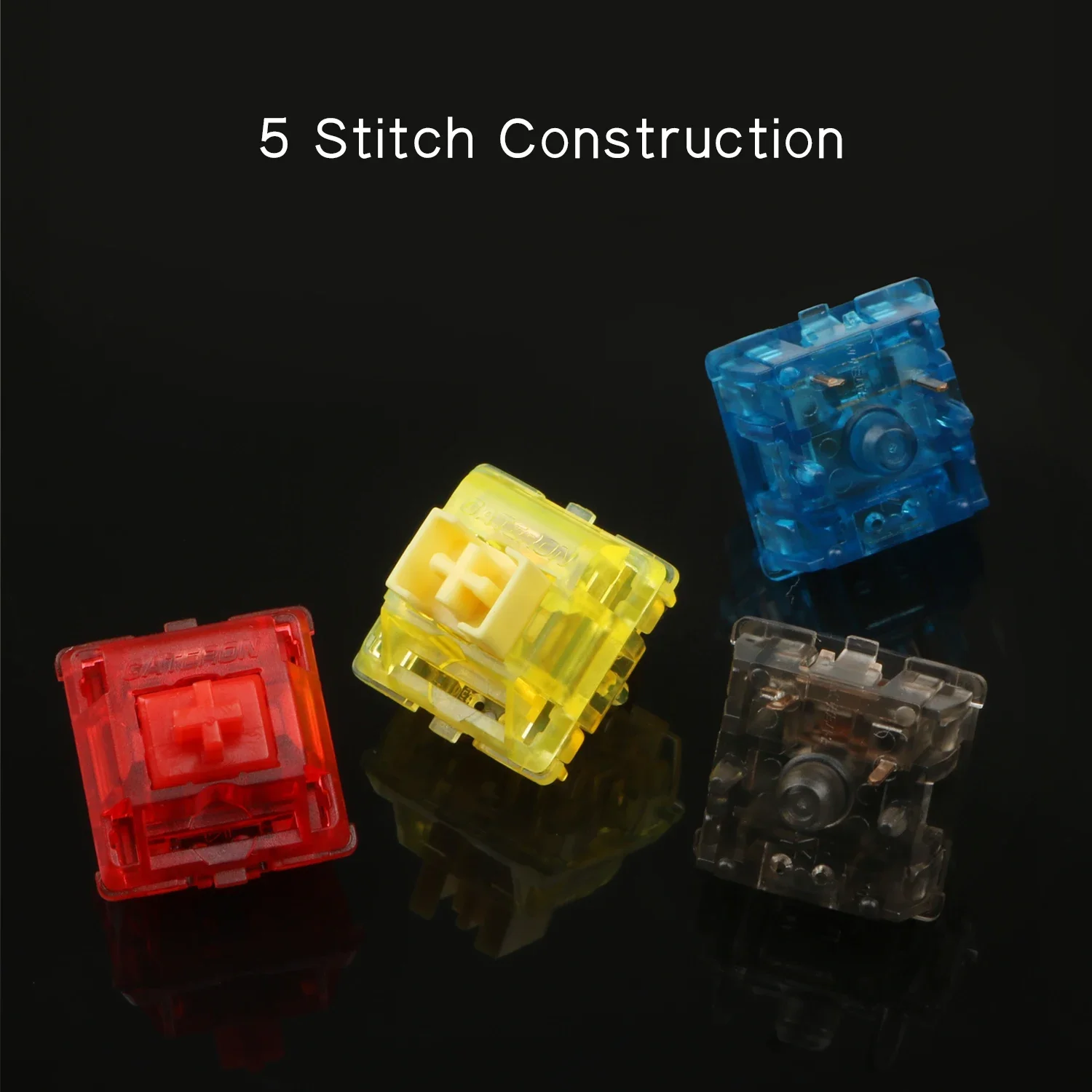 Gateron Ink v2 interruptores transparente carcasa ahumada azul amarillo rojo negro silencioso teclado mecánico interruptor personalizado 5 pines - imagen 3