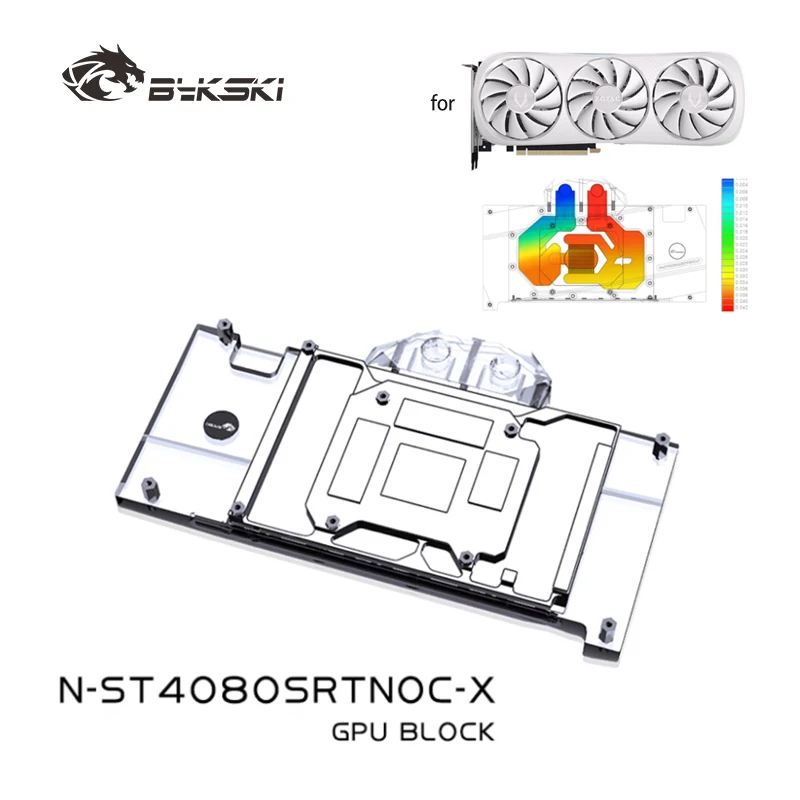 Bykski N-ST4080SRTNOC-X bloque GPU para ZOTAC RTX 4080 SUPER-16GB TRINITY OC tarjeta de vídeo refrigeración por agua/cubierta completa/dens Waterways