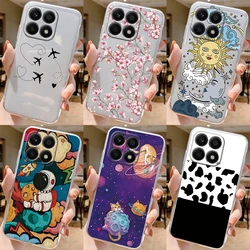 Funda silicona Honor X8a 4G transparente anticaídas astronauta