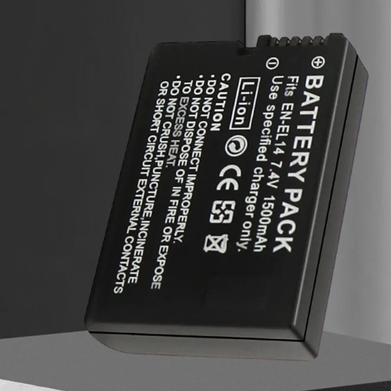 Batería de iones de litio EN-EL14, batería recargable de EN-EL14A de 1500mAh para cámara Nikon D3100 D3300 D3500 D5600 D5200 P7000 P7100 P7800 - imagen 3