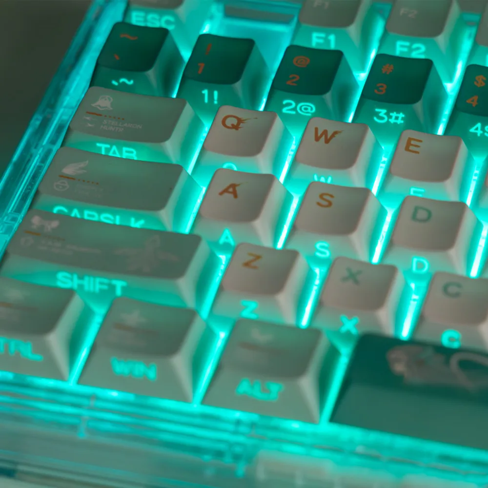 Juego de teclas con luz lateral, teclas personalizadas con subcama, perfil de cereza, para teclado mecánico GH60, 61, 64, 68, 84, 87, 124, 104, 108 teclas - imagen 2