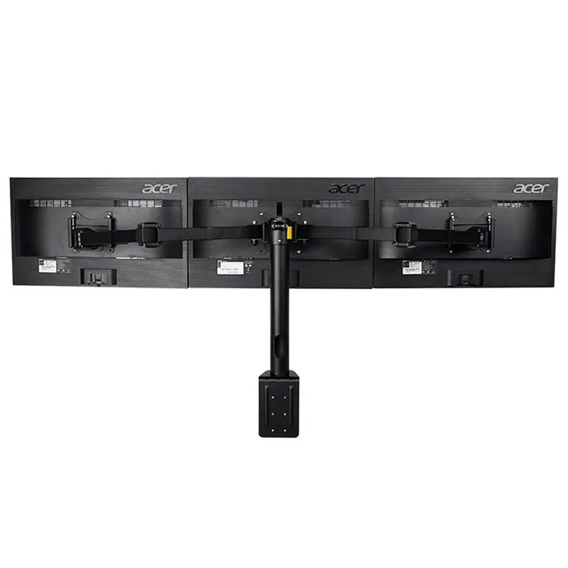 Soporte de montaje de escritorio de movimiento completo con brazos de Triple Monitor apto para tres pantallas LCD soporte máximo 10KG por brazo soporte de MONITOR - imagen 2