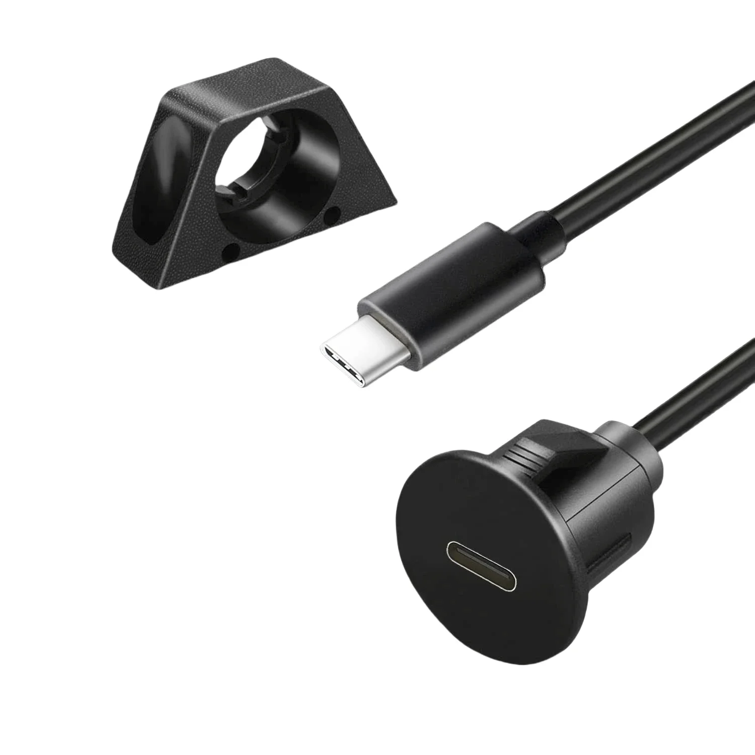 Cable de extensión USB 2,0 3,0 tipo C macho a hembra, Cable de datos de montaje en Panel empotrado con para salpicadero de coche, camión, barco y motocicleta, 1m - imagen 3