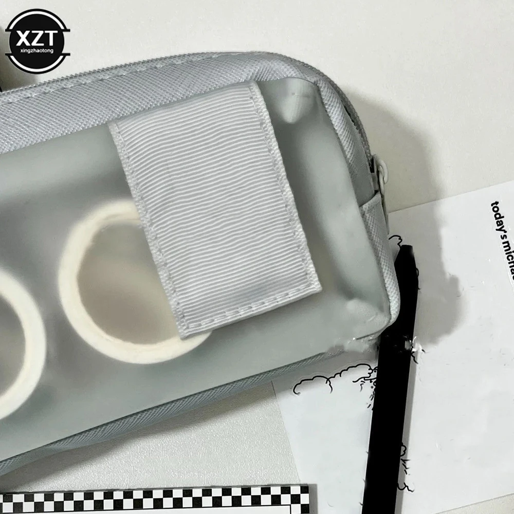 Bolsa de lápices para niña y niño, estuche de lápices para estudiantes, bolsa de almacenamiento con cremallera multicapa, caja de papelería de gran capacidad - imagen 4