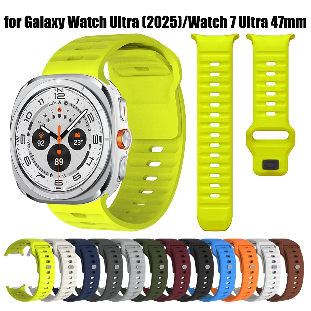 Correa de silicona para Samsung Galaxy watch Ultra 2025, banda suave sin huecos, bandas Ultra de 47mm, accesorios para reloj inteligente - imagen 2