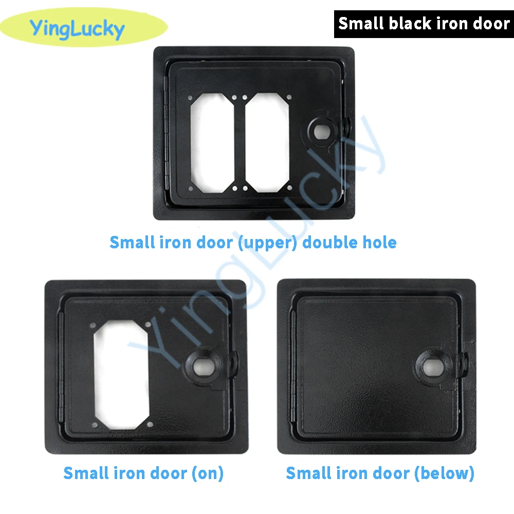 Puerta Arcade de hierro de tamaño pequeño, 18x19,5 cm, aceptador de monedas, puerta de hierro, entretenimiento Arcade, puerta de hierro, moneda, puerta negra para aceptador de monedas