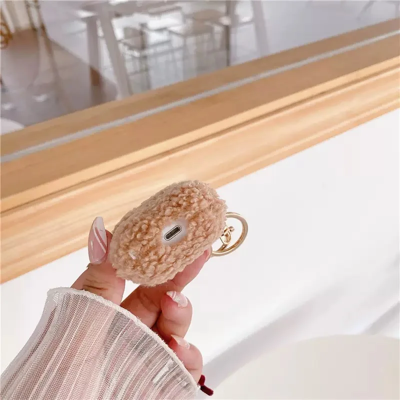 Nueva funda bonita de dibujos animados para Airpods 1, 2, 3, 4 Pro2, fundas 3D de silicona con forma de perro de peluche, auriculares inalámbricos, funda protectora antipérdida - imagen 5