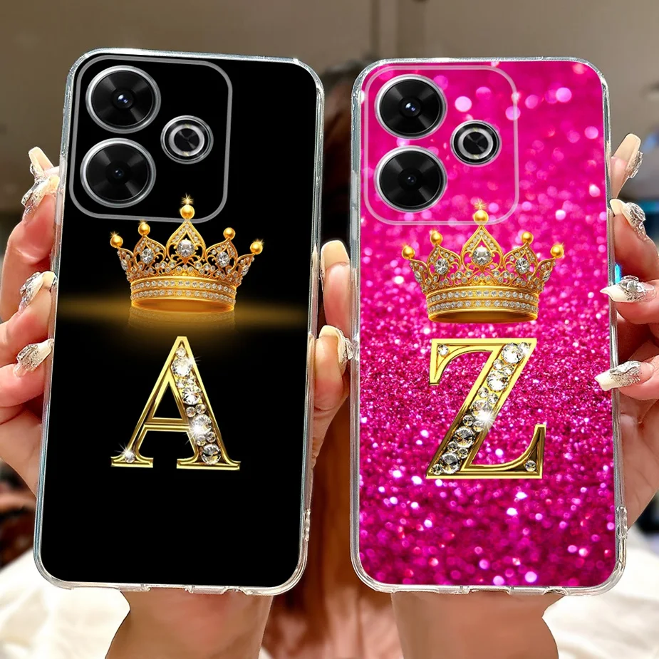 Para Xiaomi Redmi 13 funda nuevas letras cubierta 6,79 ''funda de teléfono de TPU suave de silicona transparente para Xiaomi Redmi 13 Redmi13 bolsas de cubierta trasera