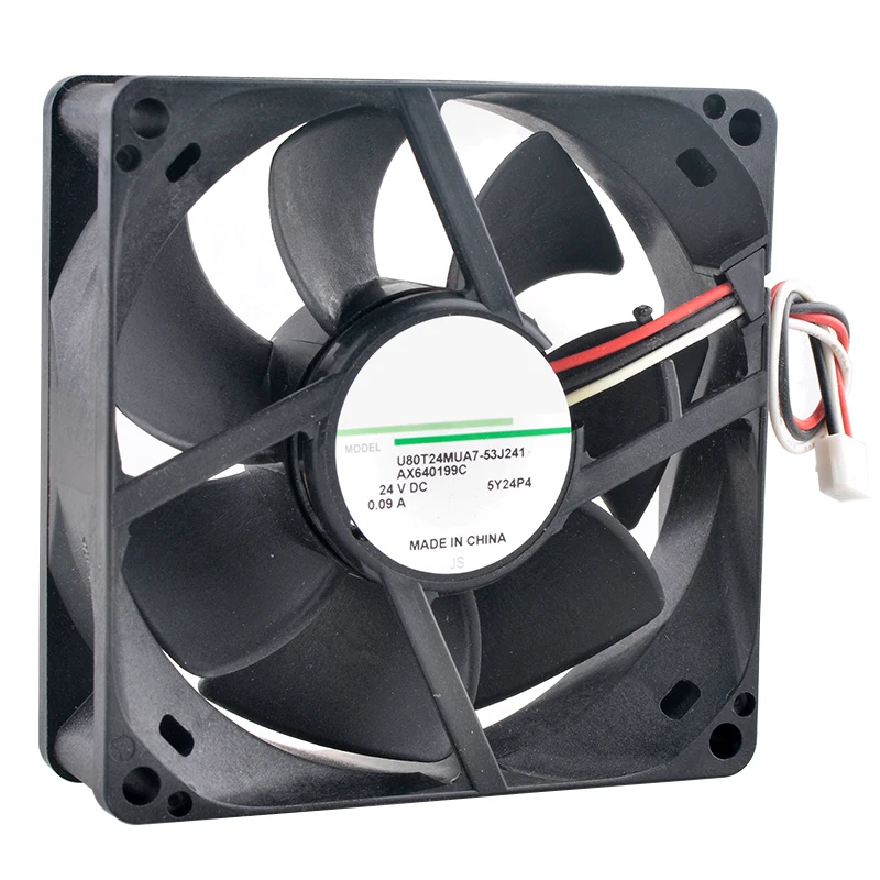 U80T24MUA7-53J241 ventilador de flujo Axial de 8cm X 80mm 80x80x25mm DC24V 0.09A ventilador de refrigeración de 3 pines para fuente de alimentación del convertidor de frecuencia - imagen 2