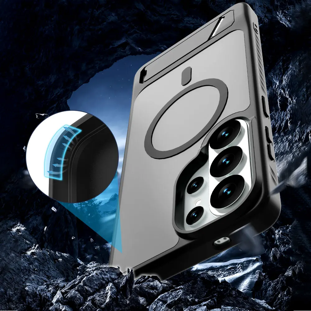 Para Samsung Galaxy S26 Ultra funda con soporte funda magnética PC + protección de lente de TPU para Samsung Galaxy S26 S26 + - imagen 2