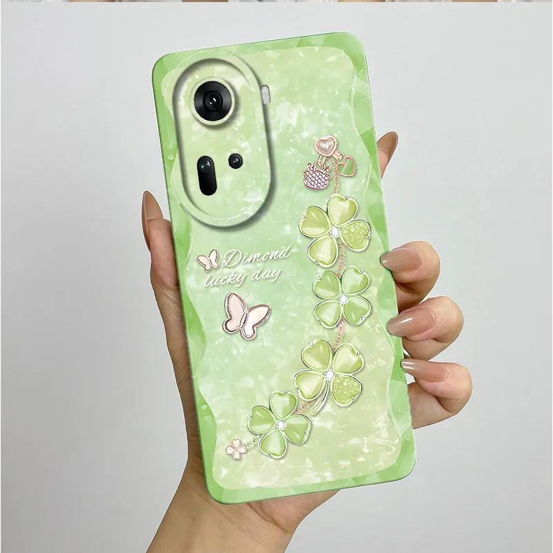 Para OPPO Reno 11 5G funda OPPO Reno11 5G CPH2599 funda de teléfono Linda mariposa flor silicona lente de cámara protección suave contraportada - imagen 2