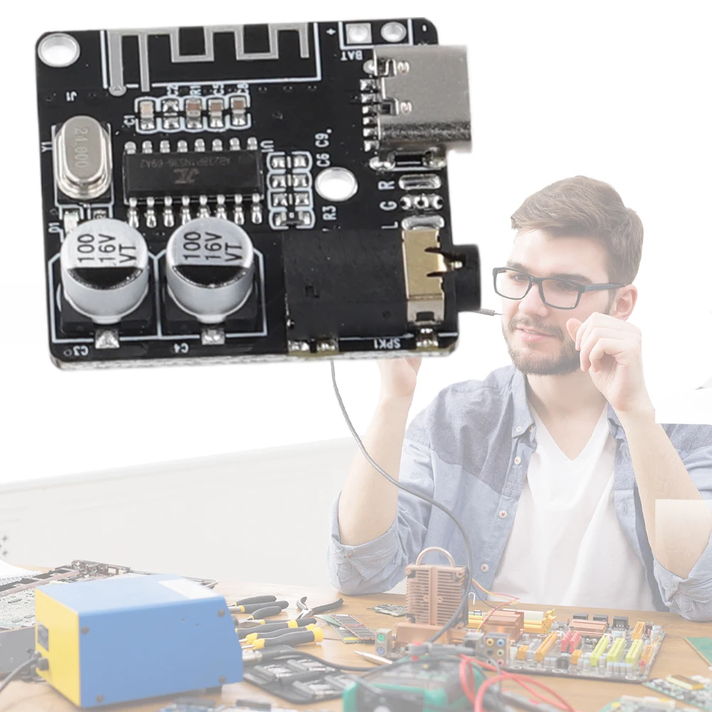 Placa decodificadora de MP3 sin pérdidas, módulo de música estéreo inalámbrico tipo C, placa decodificadora de MP3 para bricolaje, Bluetooth-Compatible5.0 - imagen 3