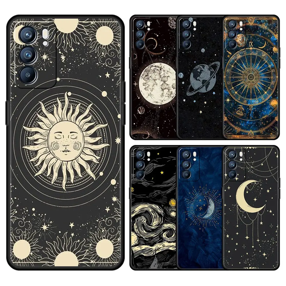 Funda para Oppo Reno13 Reno12 Reno11 F Reno10 Pro A54 A53 A95 A76 A57 A98 A80 A79 5G A78 4G cubierta Starlit sky planet space art