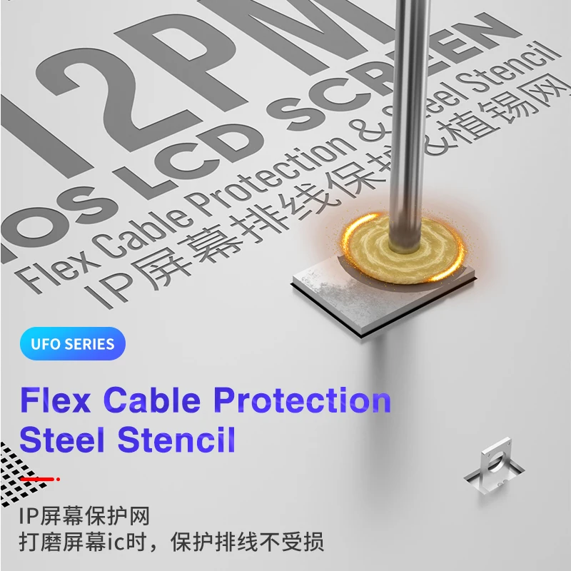 Mechanic-plantilla de acero UFO, protección de pantalla LCD para iPhone 11, 12, 13, mini Pro Max, IC, pulido de pantalla, reparación emergente, 10 unidades - imagen 5