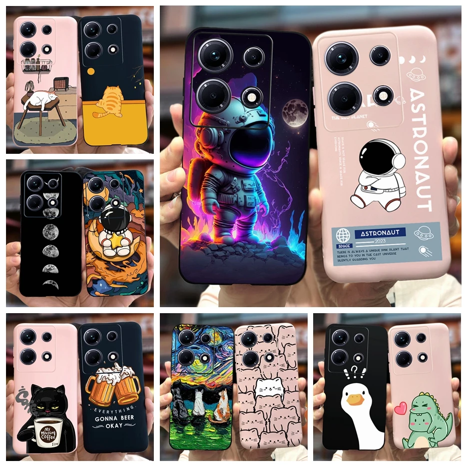 Para Infinix Note 30i funda X6716 lindas astronautas funda de dibujos animados funda de teléfono de silicona suave para Infinix Note 30 Pro Note30 VIP parachoques