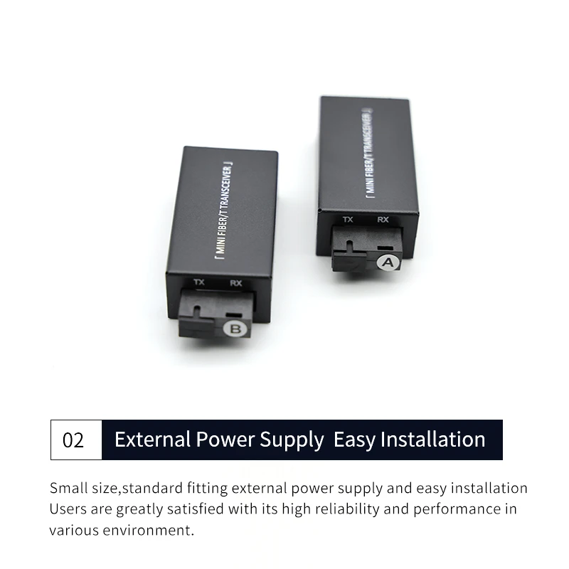 HTOC 1 par Gigabit 100/1000M A/B SC interruptor de fibra Ethernet convertidor de medios Rj45 transceptor óptico 20KM interruptor de fibra - imagen 3