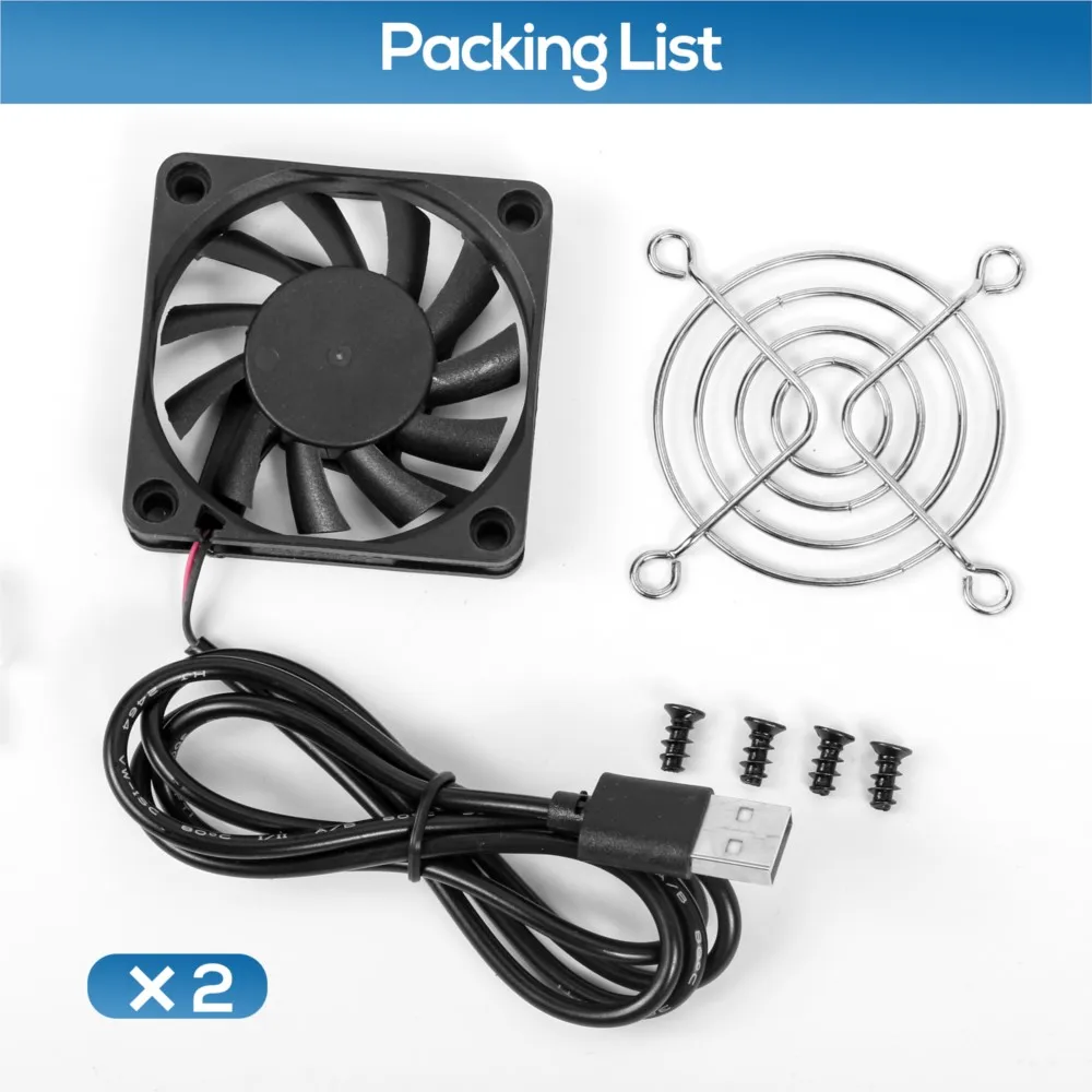 2 uds SXDOOL 60mm x 10mm 60mm 6cm ventilador USB 5V sin escobillas doble bola para PC caja de ordenador enfriador Raspberry Pi radiador ventilación - imagen 3