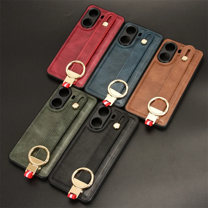 Funda de cuero con pulsera de lujo para Xiaomi Poco X7 Pro 5G, funda con anillo abridor, Fundas Capa - imagen 2