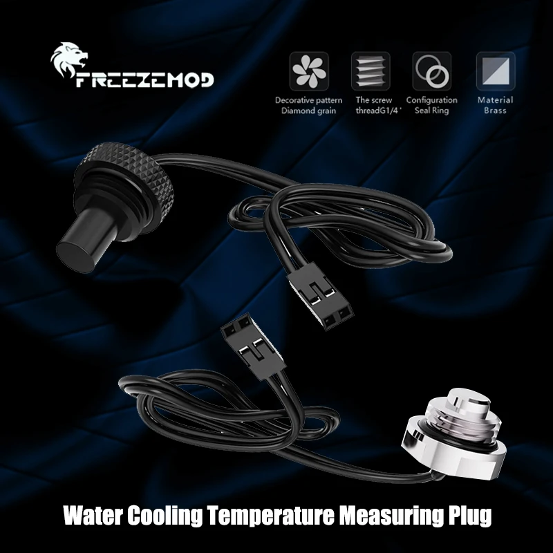 FREEZEMOD Conector de extremo de medición de temperatura de computadora, sensor de termómetro 3950 10K resistente al agua, corto o largo, DT-CWD DT-CWC - imagen 2