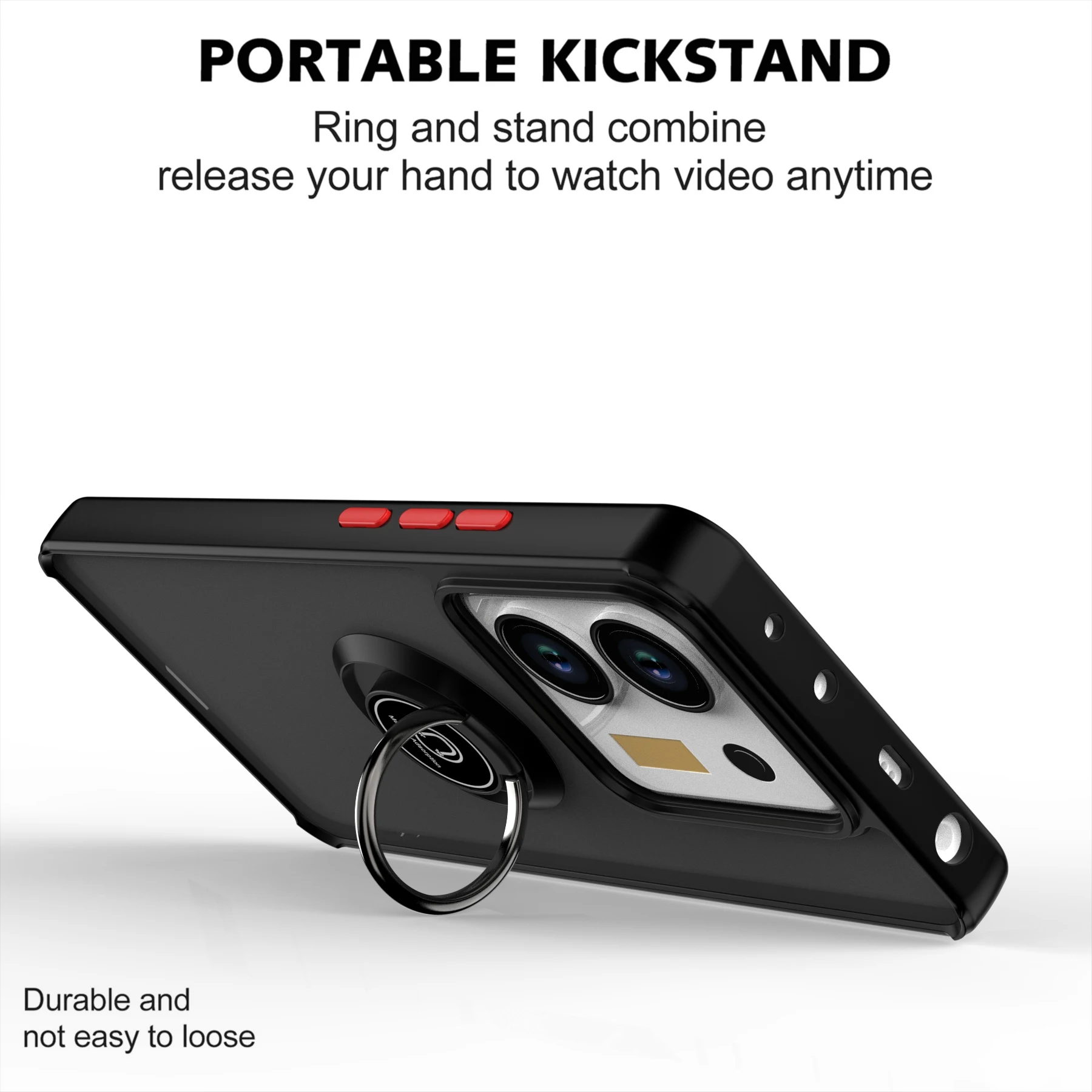 Funda con soporte de anillo a prueba de golpes para Xiaomi Poco M7 Pro 5G Funda Armor Funda mate para xiomi POCO M7 Pro - imagen 2