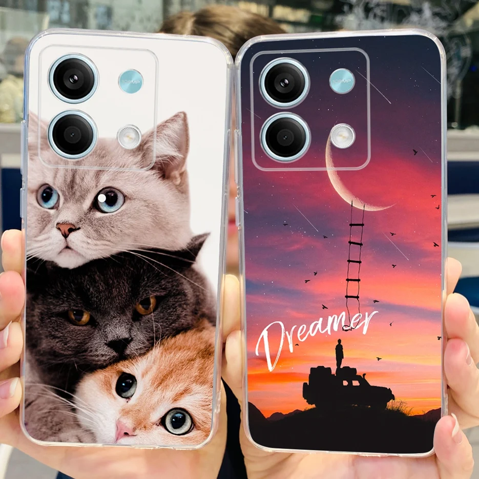 Para Xiaomi Redmi Note 13 4G funda bonita de gato mariposa funda de teléfono de silicona suave para Redmi Note 13 Pro Plus Note13 parachoques completo - imagen 4